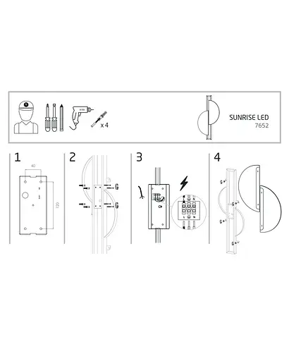 Настінний світильник Nowodvorski 7652 Sunrise Led - фото 3