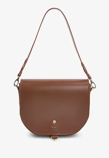 Жіноча шкіряна сумка Ruby L світло-коричнева гладка - фото 3