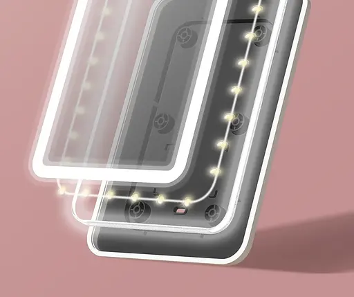 Зеркало для макияжа настольное с подсветкой Doco FMO01 Travel Flip Version белое - фото 5