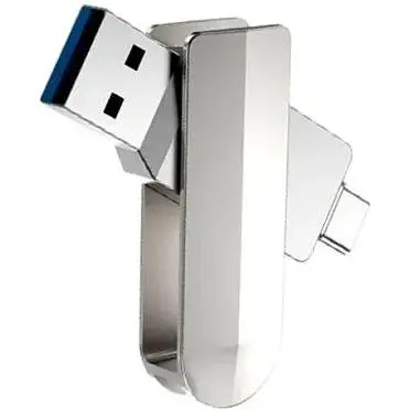 Флеш-накопитель USB-A/C Hoco UD10 Wise Type-C USB flash drive 32Gb серебристый - фото 1