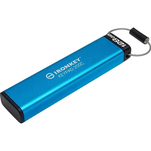 Флеш-накопичувач USB3.2 128GB Kingston IronKey Keypad 200 Type-C Blue (IKKP200C/128GB) - фото 4