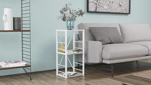 Этажерка 3/34 Ferrum-decor Серии Коннект 73x34x28 белый ДСП Бетон 16мм (FRD-105527) - фото 3