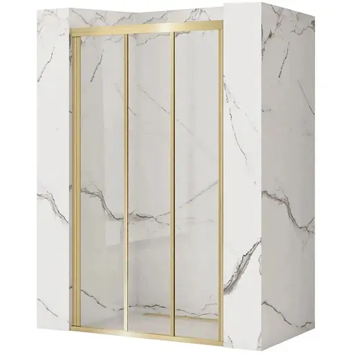 Душевые двери Rea Alex 90 brushed gold REA-K2506, прозрачный, золотой - фото 1