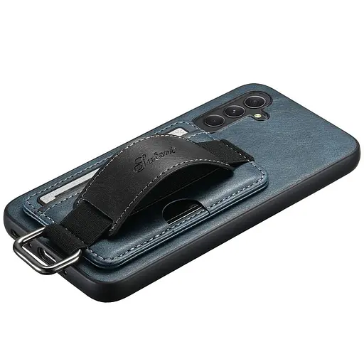 Шкіряний чохол Epik Wallet case and straps для Samsung Galaxy S24 Синій / Blue - фото 5