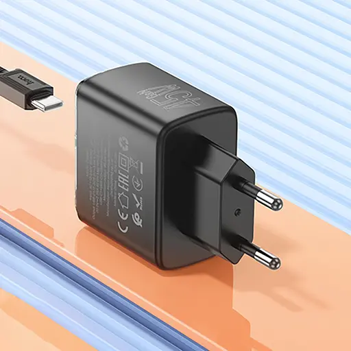 Сетевое зарядное устройство Hoco CS43A 2 Type-C PD 45W черный - фото 2