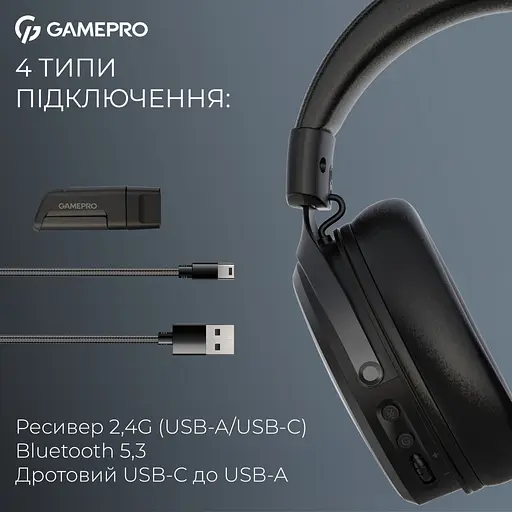 Наушники GamePro Asgard Skadi Wireless Black (HSW191B) - фото 6