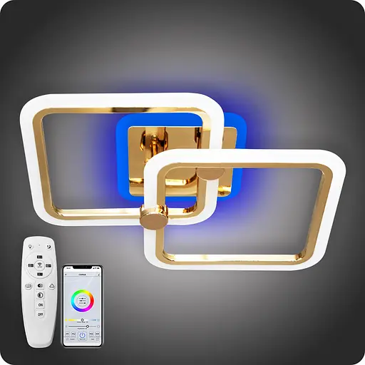 Люстра світлодіодна 517 Dlight 3color з пультом 50 Вт Золото (02059) - фото 2