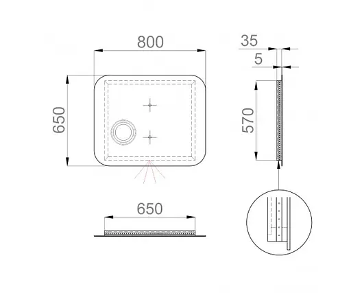 Дзеркало Sanwerk Ультра "Око" 80x65 (ZU0000160) - фото 3
