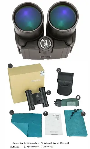 Водонепроницаемый бинокль Shuntu 10х25 ED SMC IPX8 Bak4 (Черный) - фото 3