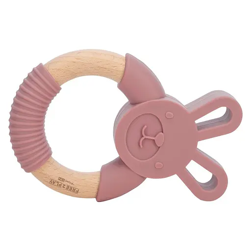 Прорізувачі FreeON силіконовий зайчик, рожевий - фото 3