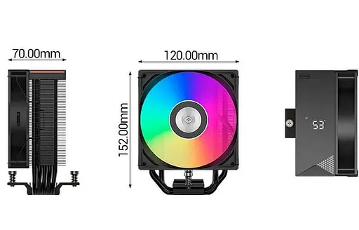Кулер для процессора PcCooler RT500 Digital ARGB BK (RT500 Digital ARGB BK) - фото 8