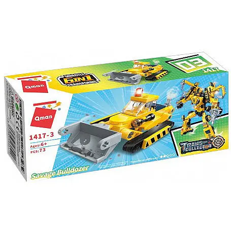 Детский конструктор Стройтехника Qman 1417 в коробке Savage Bulldozer - фото 1