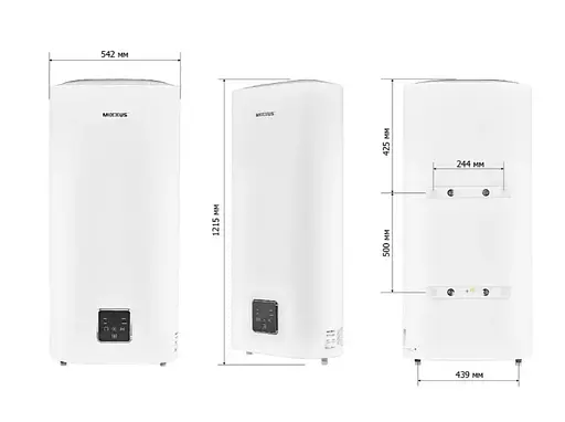 Водонагрівач Mixxus EWH-09100 FLAT WET 100 л, 2 кВт, мокрий ТЕН, вертикальний, прямокутний, білий (WH0596) - фото 5