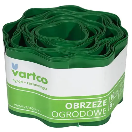 Бордюрна стрічка VARTCO 9 м х 10 см зелений БОРЛ0001 - фото 1