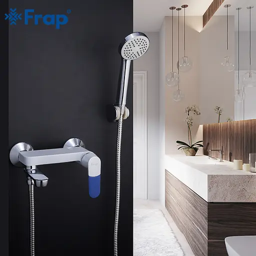 F3234 Змішувач для ванни литий поворотний короткий гусак білий/хром Ø35 Frap 1/10 Білий - фото 3