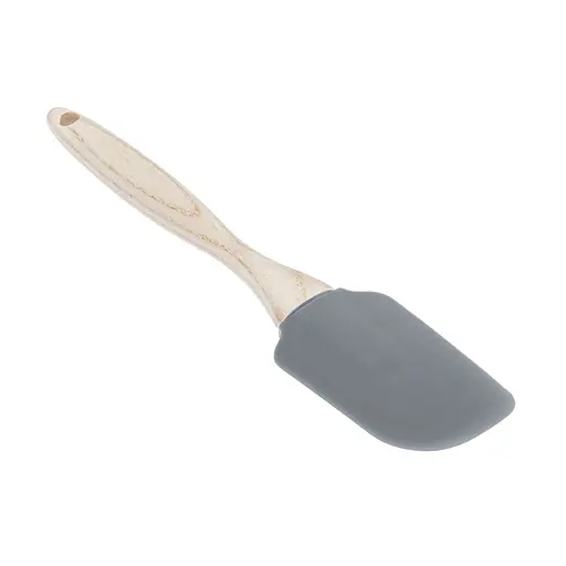 Лопатка силіконова кухонна з дерев'яною ручкою 22.5 см, Profsil Сірий 87192 - фото 1