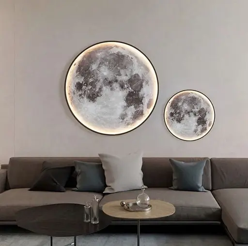 Настінно-стельовий світильник у вигляді планети Ø 80 см Line F Арт. WST03-800 - фото 7