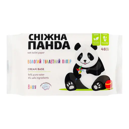 Вологий туалетний папір Сніжна Панда Baby Cream 48 шт. - фото 2