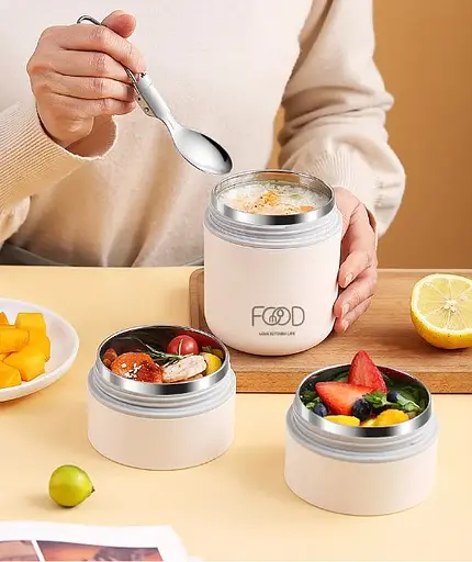 Термос для еды ланчбокс FOOD пищевой термос с контейнером blue 0.68 л - фото 4