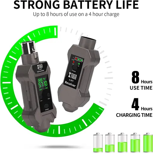 Бездротовий XLR передавач та приймач мікрофонний XTUGA C-977 UHF бездротовий гітарний - фото 3