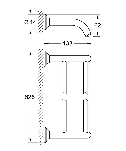 Тримач для рушника подвійний Grohe Essentials Authentic 40654001 Хром - фото 3