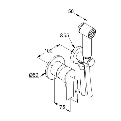 Набір гігієнічного душу прихованого монтажу Kludi Zenta SL 489980565 - фото 2