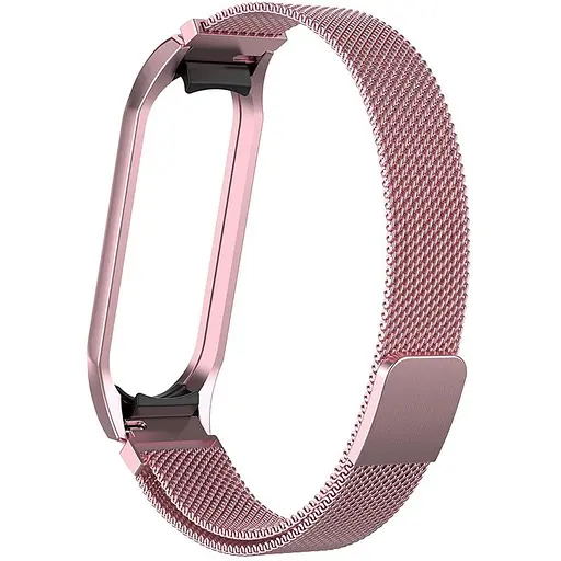Ремешок Milanese Loop Design для Xiaomi Mi Band 5/6 Rose Gold