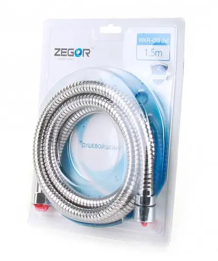 Шланг для душа растяжной Zegor WKR-011 металлизированная оплетка 1,5 м Хром 30412 - фото 3