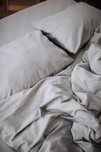 Комплект постельного белья LUXURY Washed из вареного хлопка серый Gray - двуспальный - фото 4