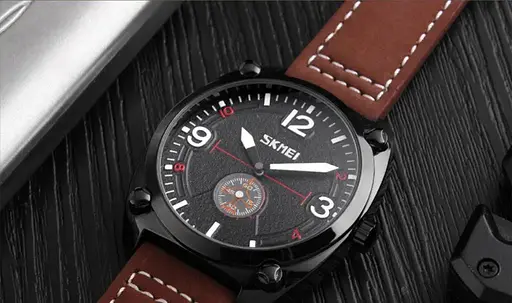 Мужские классические часы Skmei 9155 коричневые - фото 6