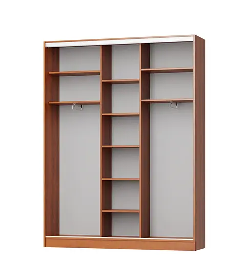 Шкаф-купе трехдверный MebelStar Стандарт AL 3 Зеркала 180x45x240 см Антрацит (MBS-1577) - фото 2