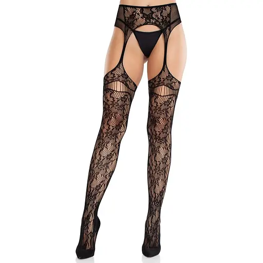 Колготки Leg Avenue Net Stockings With Attached Garter Belt One Size Black