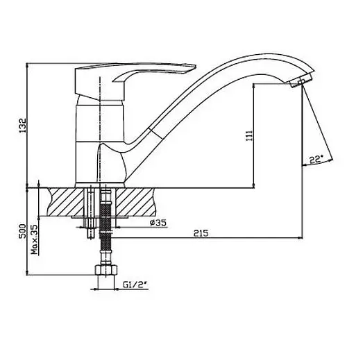Змішувач для кухні Haiba HANSBERG 012 HB0205 - фото 2