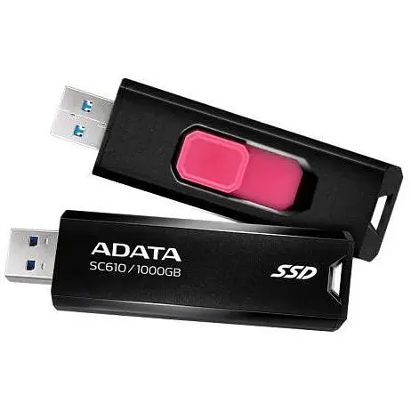 Зовнішній накопичувач SSD, 1Tb, ADATA SC610, чорний, USB 3.2 (Gen 2), 550 / 500 Мб/с (SC610-1000G-CBK/RD) - фото 1