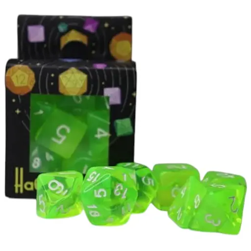 Набір кубиків Transparent 7 Dice Set - Light green , 7 шт. (g7dtran13) - фото 1