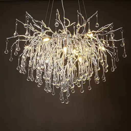 Люстра в корпусе хром со стеклянными подвесами Ø 60 см Ст. Y 69/D600 CH | Line F - фото 4