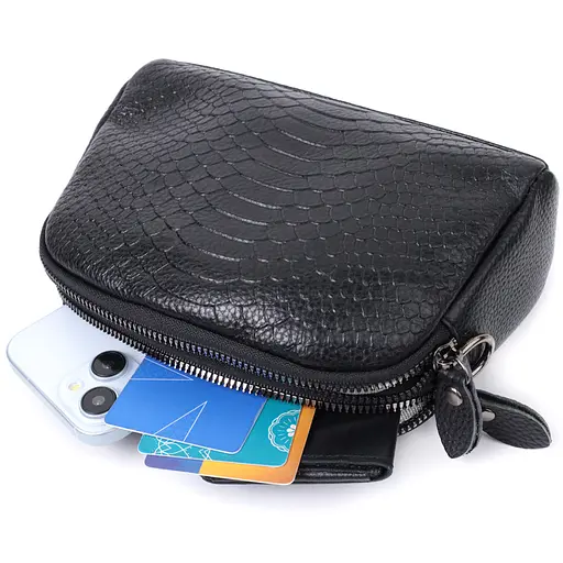 Компактная сумка для женщин Vintage на два отделения из натуральной кожи 19х12х7 см sum0027553 - фото 10