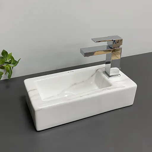 Умивальник VBI Komo L calcatta накладний підвісний VBI-015620, Мармур - фото 5