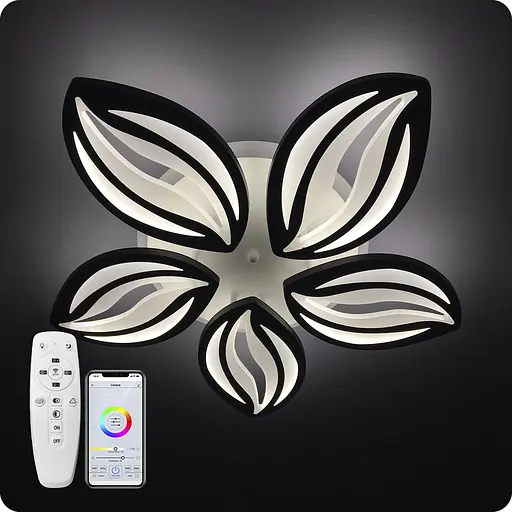 Люстра світлодіодна 517 Dlight 3color з пультом 95Вт Чорний (01519) - фото 1