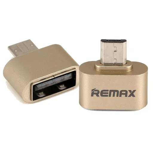 Перехідник Remax Otg MicroUSB 8-046 Адаптер Usb мама мікрокілець золотистий - фото 4