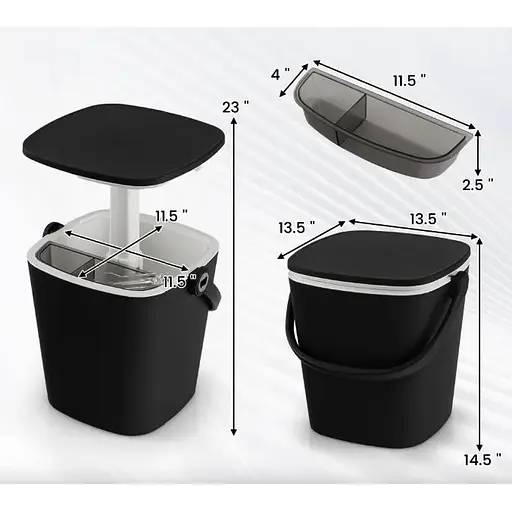 Стіл-холодильник Costway Gobar 3-в-1 з підйомною кришкою 15L чорний - фото 4