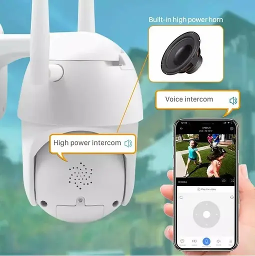 Камера уличная поворотная 1080 Led подсветка + сигнализация Автослежение - фото 6