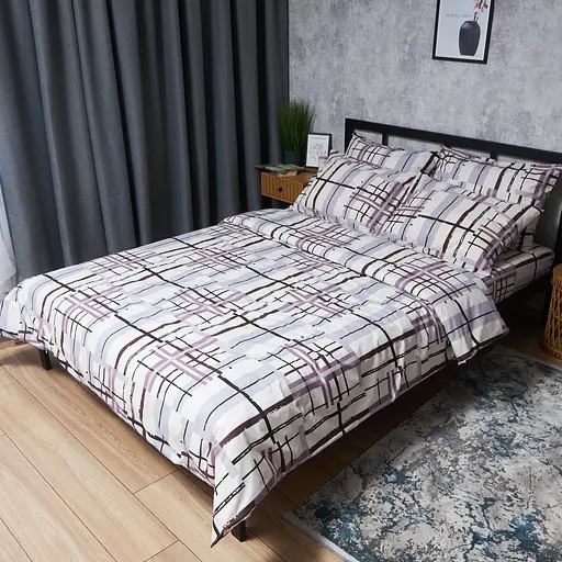 Комплект постельного белья Moon&Star Бязь Gold Люкс Urban Lines King Size 220x240 наволочки 4х50х70 - фото 1