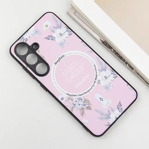 TPU+PC чехол Epik Secret Garden with MagFit для Samsung Galaxy S24 FE Pink - фото 3