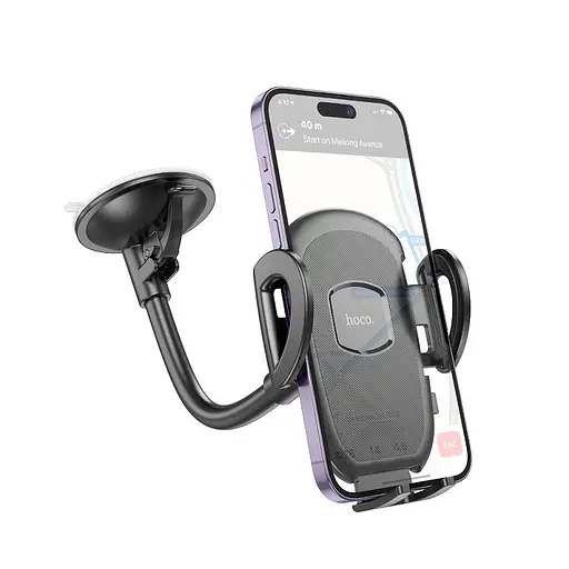 Автодержатель для телефона Hoco H10 General car holderwindshield черный - фото 3