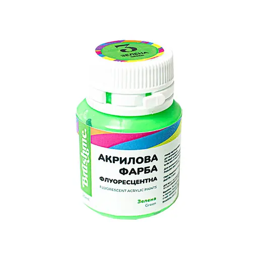 Акрилова фарба флуоресцентна Зелена Brushme FAP03 20 мл