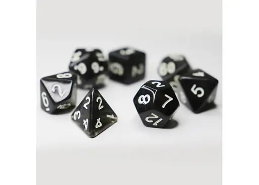 Набір кубиків Transparent 7 Dice Set - Black , 7 шт. (g7dtran10) - фото 3