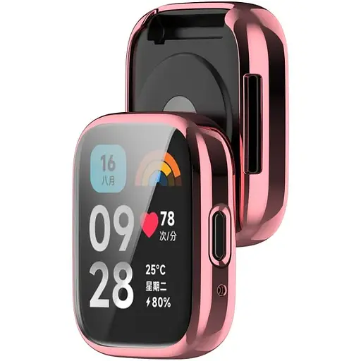 Чехол-накладка DK Silicone Face Case для Xiaomi Redmi Watch 3 Active / 3 Lite (pink rose) - фото 2