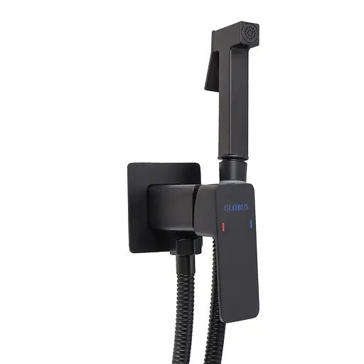 Набір гігієнічного душа прихованого монтажу Globus Lux Milano GLM-0-106MIX-BB, Чорний матовий - фото 5