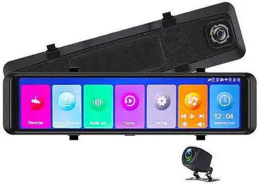 Зеркало видеорегистратор DVR C109 10.26" 2k (2 камеры) Wi-Fi Bluetooth AUX Android Auto CarPlay